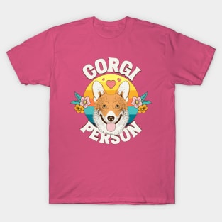 Corgi person pembroke welsh pet dog logo | Morcaworks T-Shirt